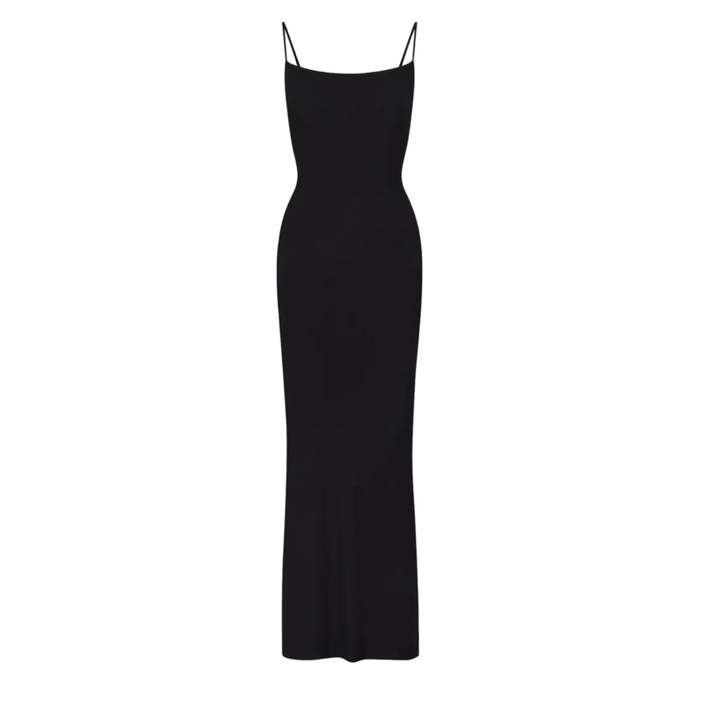 Skims soft lounge petite slip dress in onyx